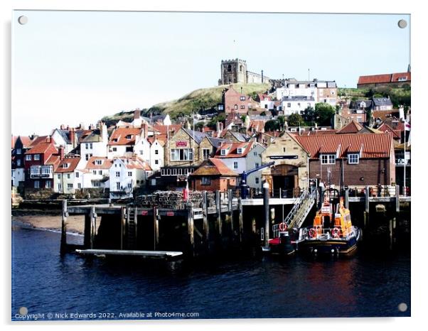 Whitby in Yorkshire  Acrylic by Nick Edwards