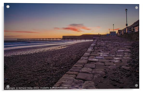 Saltburn pier and beach  Acrylic by Richard Perks