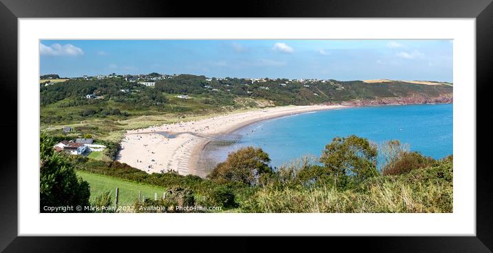 Summer at Freshwater Beach, Wales, Panorama  Framed Mounted Print by Mark Poley