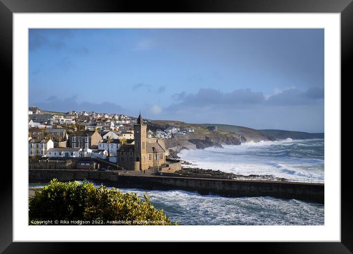 Porthleven, Cornish Coastline, Landscape, England Framed Mounted Print by Rika Hodgson