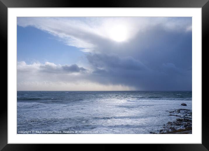 Seascape, Porthleven, Cornwall, England Framed Mounted Print by Rika Hodgson