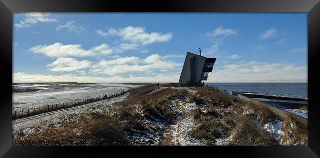 Rossall Point Watch Tower, Snow Framed Print by Michele Davis