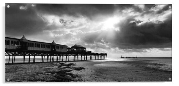 St Anne's Pier, Monochrome Acrylic by Michele Davis