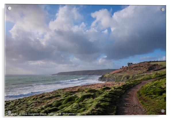 Porthleven coastline, Landscape, Cornwall Acrylic by Rika Hodgson