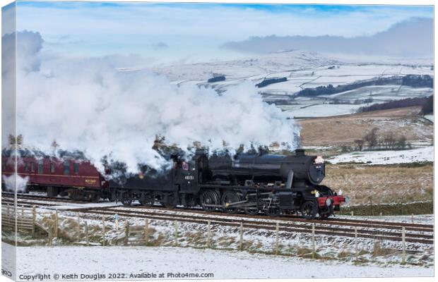 Santa Special in the Yorkshire Dales Canvas Print by Keith Douglas