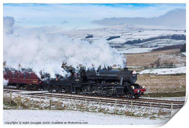 Santa Special in the Yorkshire Dales Print by Keith Douglas