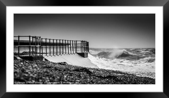 Stormy Day at Meon Shore  Framed Mounted Print by Heidi Stewart