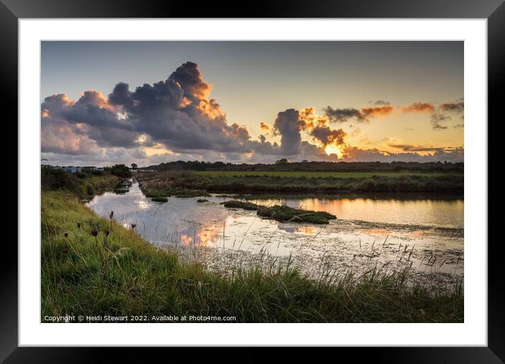 Calshot Marshes and Pond Framed Mounted Print by Heidi Stewart