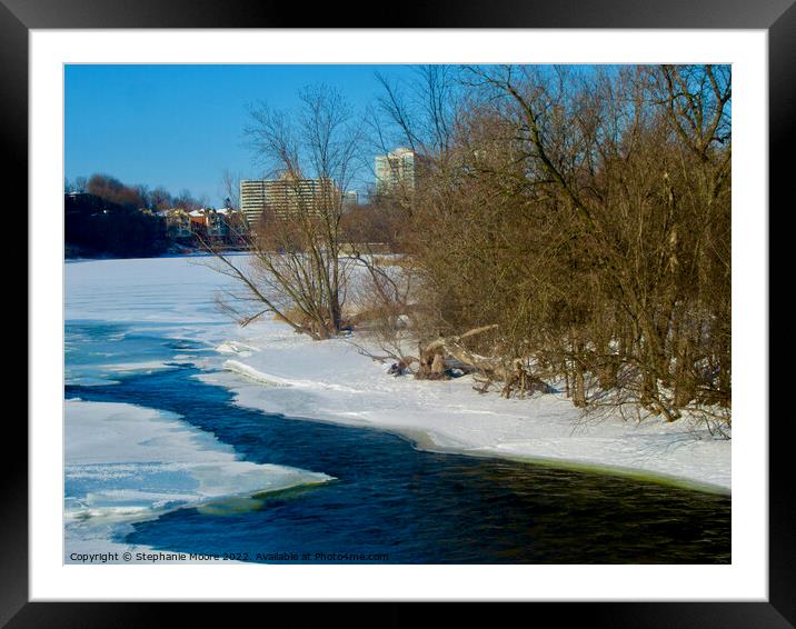 Melting ice in the Rideau River Framed Mounted Print by Stephanie Moore