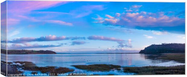 Dusk at Laugharne  Canvas Print by Chris Richards