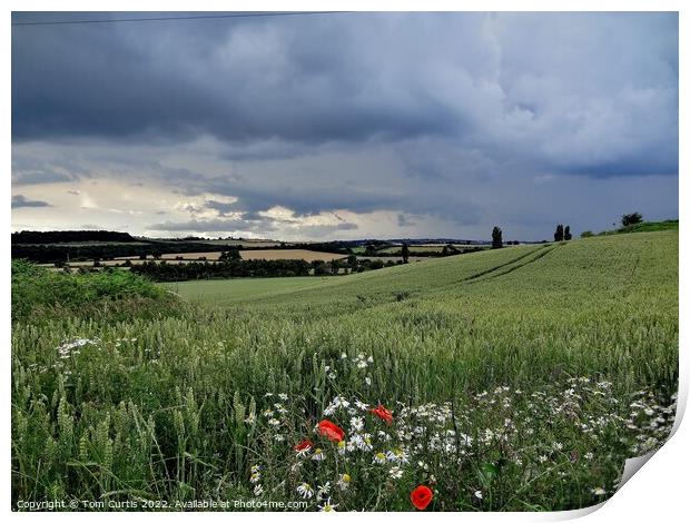 Storm Clouds at Cudworth Print by Tom Curtis