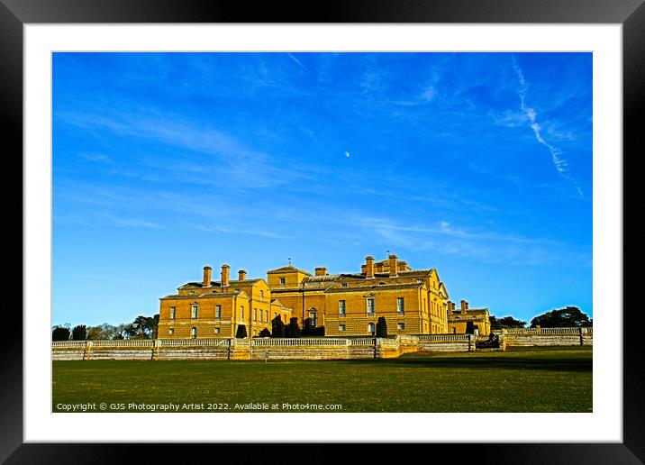 Holkham Hall Side View and Moon  Framed Mounted Print by GJS Photography Artist