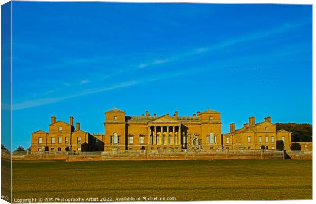Holkham Hall Front View Canvas Print by GJS Photography Artist