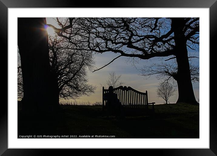 silhouette of Earl of Leicester Statue Framed Mounted Print by GJS Photography Artist
