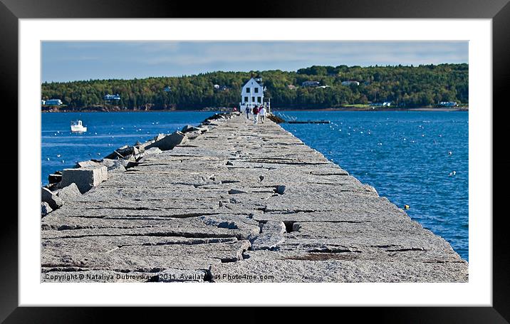 Rockland Breakwater Lighthouse, Main, US Framed Mounted Print by Nataliya Dubrovskaya