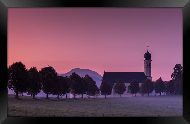Sonnenaufgang an der Wilpartinger Wallfahrtskirche Framed Print by Thomas Schaeffer