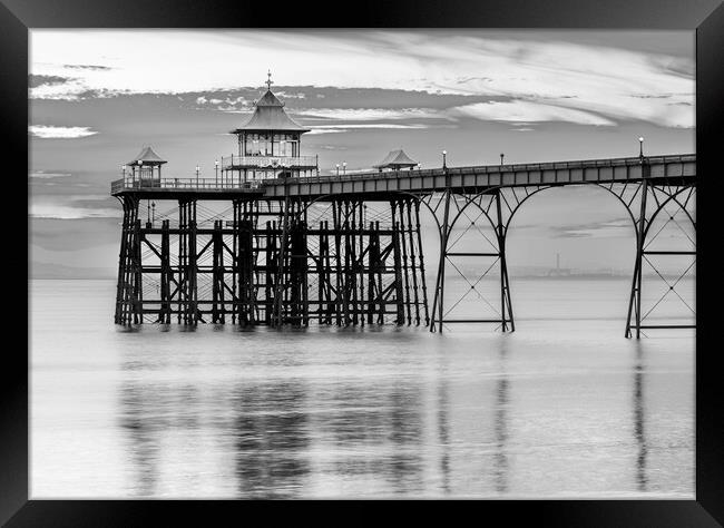Clevedon Pier at Sunset on a calm evening Framed Print by Rory Hailes
