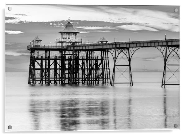 Clevedon Pier at Sunset on a calm evening Acrylic by Rory Hailes
