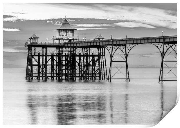 Clevedon Pier at Sunset on a calm evening Print by Rory Hailes