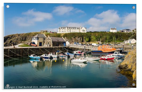 Portpatrick Harbour Dumfries and Galloway Scotland Acrylic by Pearl Bucknall