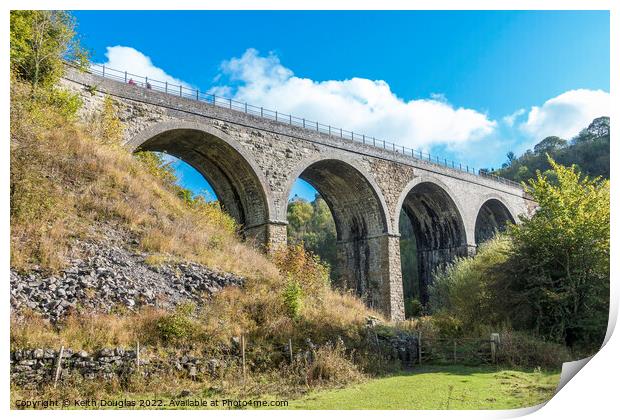 The Monsal Viaduct, Derbyshire Print by Keith Douglas