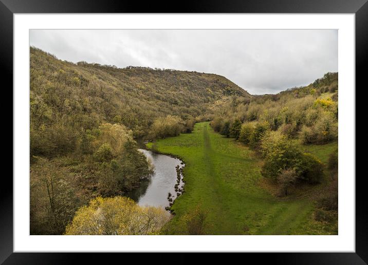 River Wye flowing into the Monsal Dale Framed Mounted Print by Jason Wells