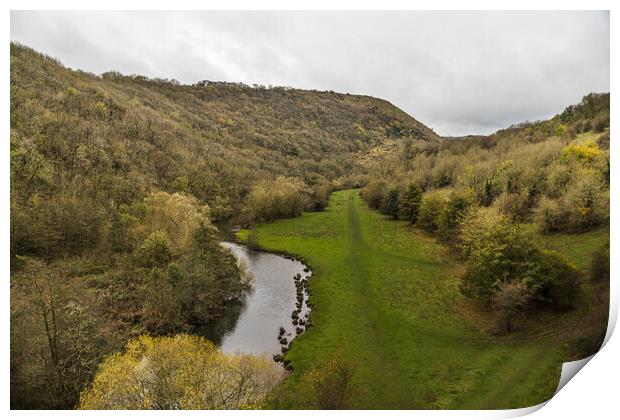 River Wye flowing into the Monsal Dale Print by Jason Wells