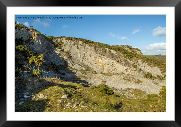 Limestone Quarry at Port Eynon Gower Framed Mounted Print by Nick Jenkins