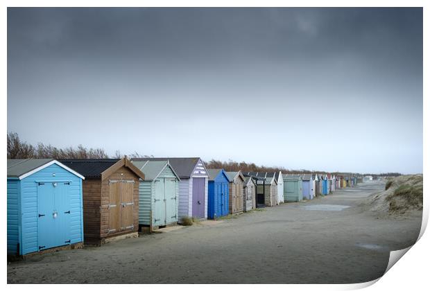 Beach Huts, West Wittering Print by Mark Jones