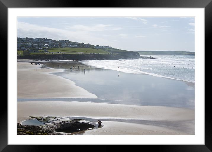 Polzeath in September Framed Mounted Print by David Wilkins