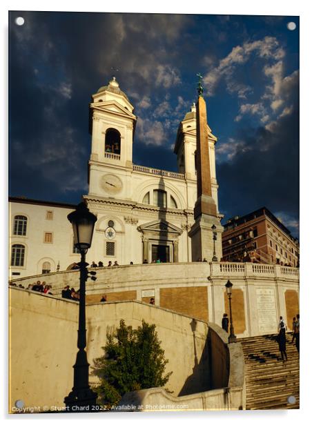 Spanish Steps Rome Acrylic by Travel and Pixels 