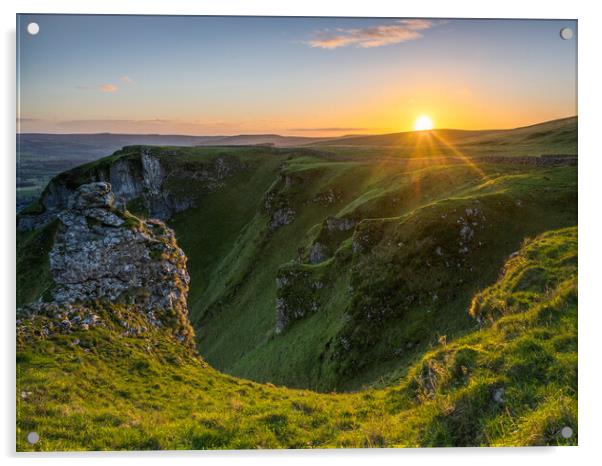 Winnats pass sun rise  Acrylic by Jason Thompson