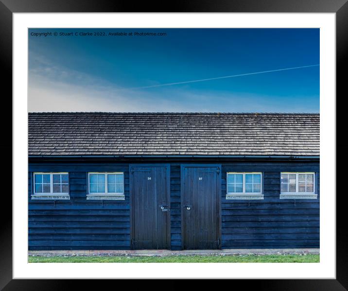 Beach hut Framed Mounted Print by Stuart C Clarke