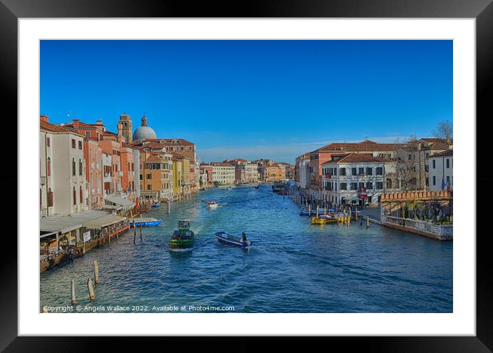 Grand Canal Venice Framed Mounted Print by Angela Wallace