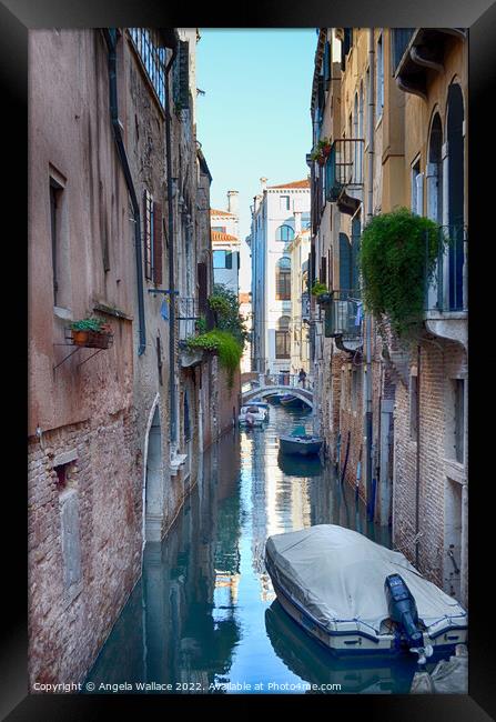Street view in Venice Framed Print by Angela Wallace