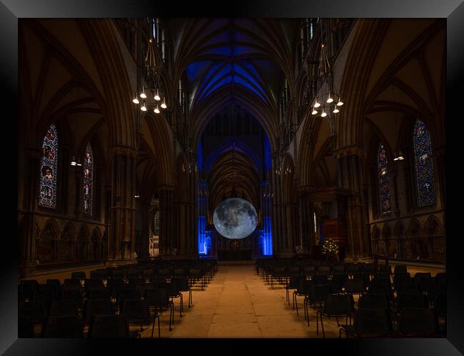 Moon display at Lincoln cathedral Framed Print by Jason Thompson