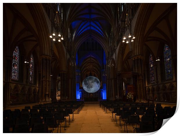 Moon display at Lincoln cathedral Print by Jason Thompson