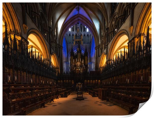 Inside Lincoln cathedral Print by Jason Thompson