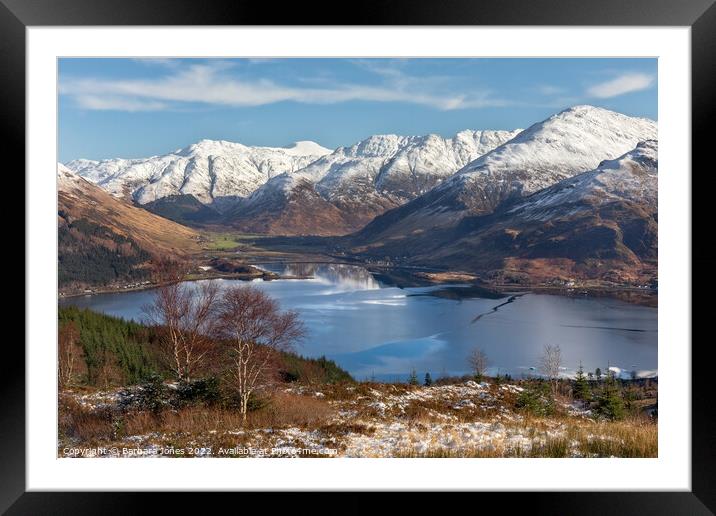 Loch Duich and Kintail in Winter, Scotland.    Framed Mounted Print by Barbara Jones