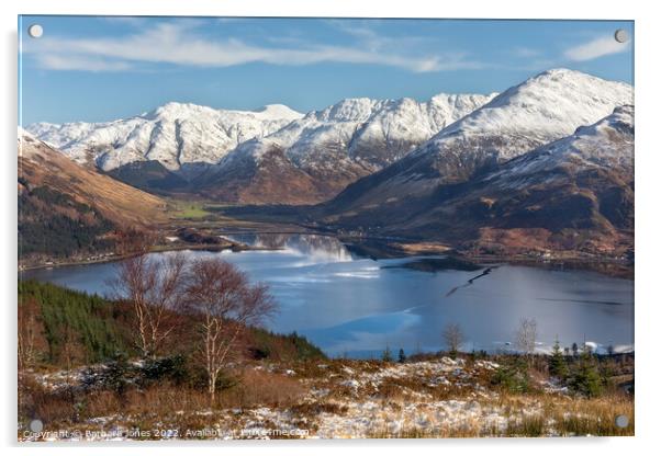 Loch Duich and Kintail in Winter, Scotland.    Acrylic by Barbara Jones