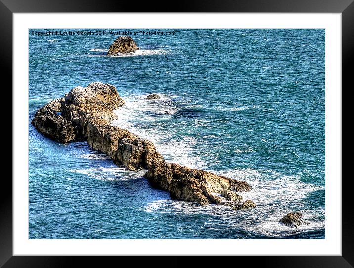 Durdle Door Rocks Framed Mounted Print by Louise Godwin