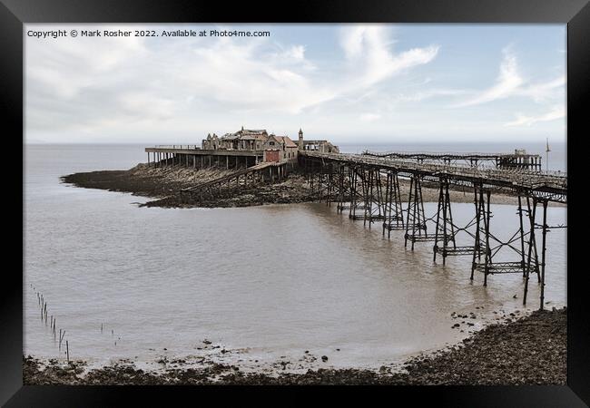 Knightstone Island and Pier Framed Print by Mark Rosher
