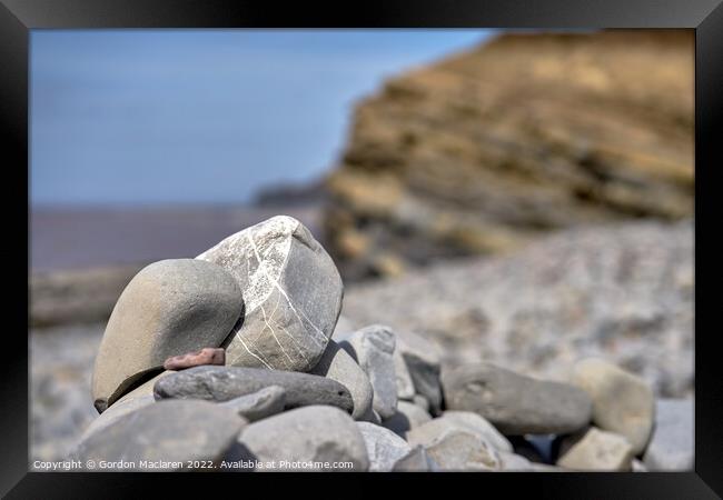 Rock Formation, Kilve Beach, Somerset, England Framed Print by Gordon Maclaren