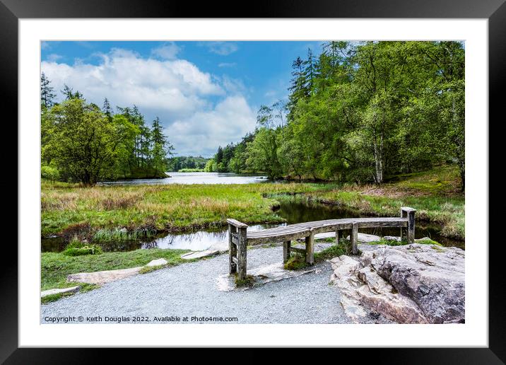 Tarn Hows - Seat with a View Framed Mounted Print by Keith Douglas