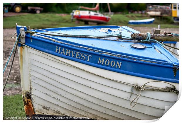 Harvest Moon, Porlock Weir, Somerset, England Print by Gordon Maclaren