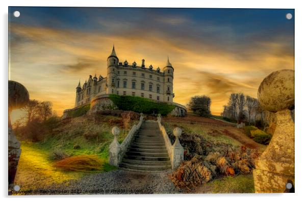 Dunrobin Castle Acrylic by Alan Simpson