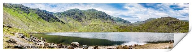 Levers Water Panorama, Coniston Print by Keith Douglas