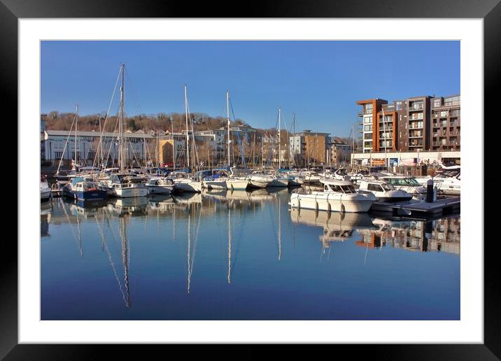 Portishead Marina Framed Mounted Print by Susan Snow