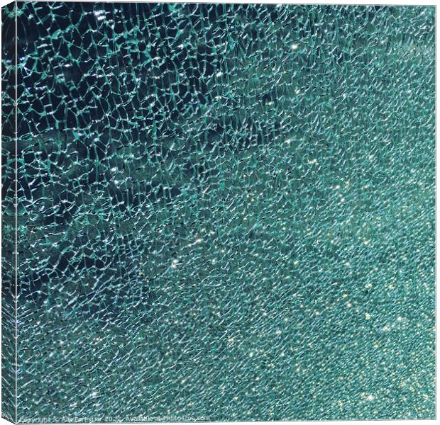 Close up of Broken Glass.  Canvas Print by Alix Forestier