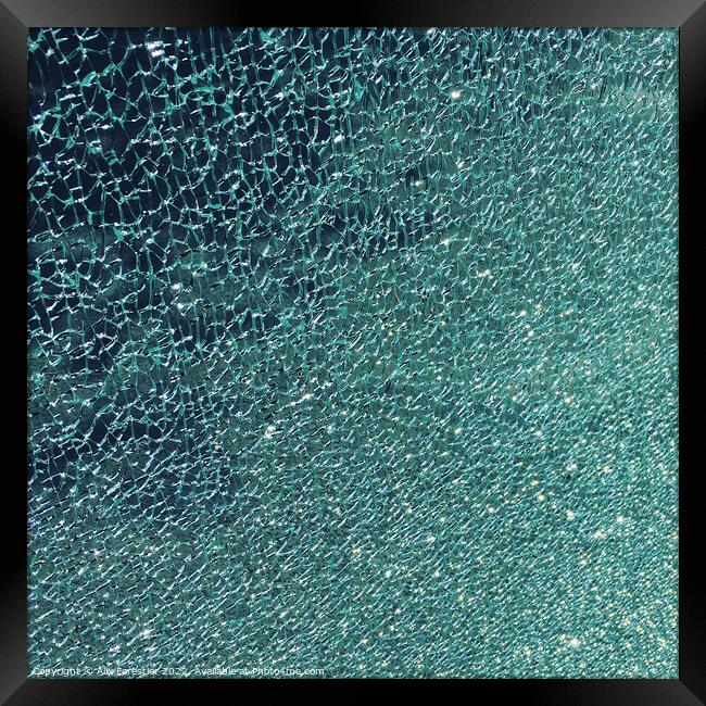 Close up of Broken Glass.  Framed Print by Alix Forestier